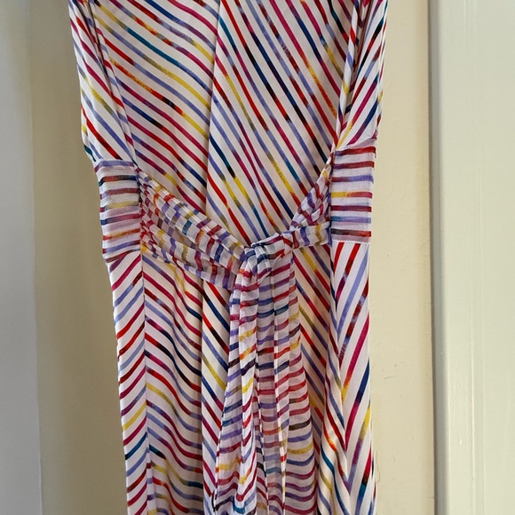 DVF Rolanda Silk Fruit Stripe Sleeveless Dress Size 6 - Picture 5 of 5